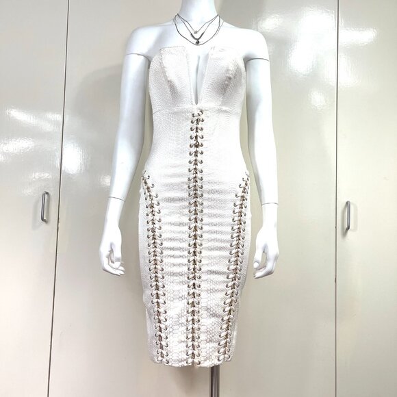 HOUSE OF CB LONDON METAL BRAID UP Jackard DRESS S - Picture 11 of 17